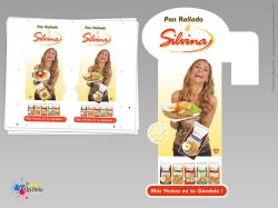 Cenefas para puntos de venta. Saliente de góndola Cenefa saliente de gondola Silvina pan rallado