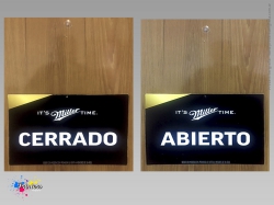 Cartel Cerveza Miller Abrir Cerrar
