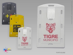 porta tarjeta sube blanco más logo