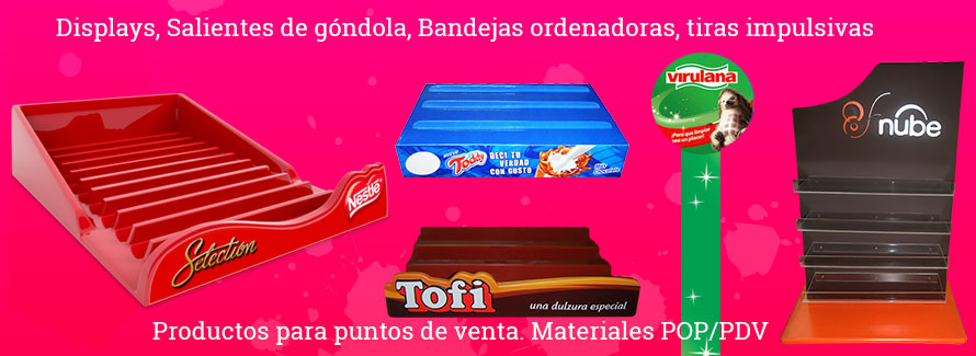 salienes de góndola tiras impulsivas  displays y artículos pop